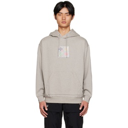 Gray Embroidered Hoodie 222330M202004
