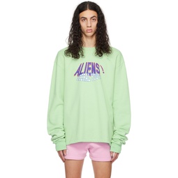 SSENSE Exclusive Green Aliens Sweatshirt 231574M204000