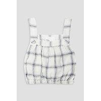 Cropped checked linen top