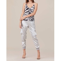shine cargo pant in silver