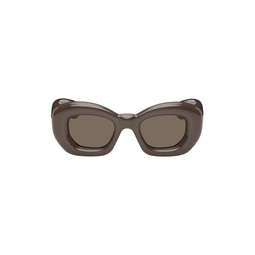 Brown Inflated Butterfly Sunglasses 241677F005035