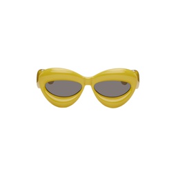 Yellow Inflated Cateye Sunglasses 241677F005007