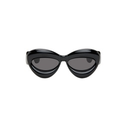 Black Inflated Cat Eye Sunglasses 241677M134003