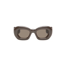 Brown Inflated Butterfly Sunglasses 241677M134025