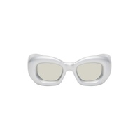 Silver Inflated Butterfly Sunglasses 241677M134027
