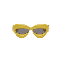 Yellow Inflated Cat Eye Sunglasses 241677M134044
