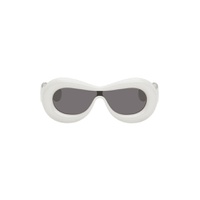 White Inflated Goggle Sunglasses 241677M134042