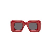 Red Inflated Rectangular Sunglasses 232677M134050