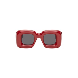 Red Inflated Rectangular Sunglasses 232677M134050