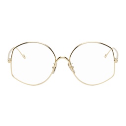 Gold Oversize Glasses 241677M133004
