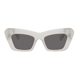 White Cat-Eye Sunglasses 231677F005070