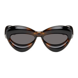 Tortoiseshell Inflated Cat-Eye Sunglasses 241677F005062