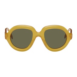 Yellow Aviator Sunglasses 232677M134032