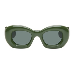 Green Inflated Butterfly Sunglasses 241677M134024