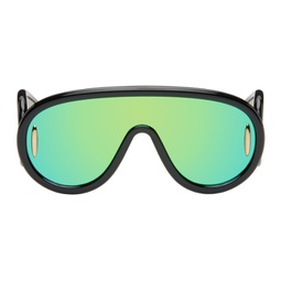 Black Wave Mask Sunglasses 241677M134049