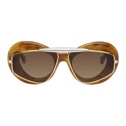 Brown Wing Double Frame Sunglasses 241677M134020