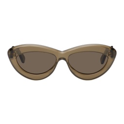 Green Cat-Eye Sunglasses 232677M134004