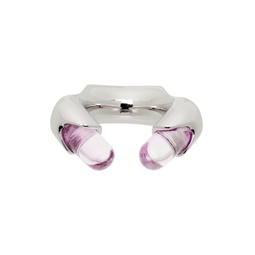 Silver   Pink Resin Ring 221313M147000