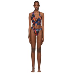 Multicolor Recycled Nylon One Piece Swimsuit 221348F103022