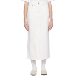 White Rona Denim Maxi Skirt 241473F092001