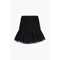 Miller ruffled Swiss-dot cotton mini skirt