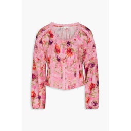 Nayeem floral-print cotton-jacquard top