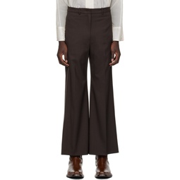 Brown Wide Trousers 241666M191001