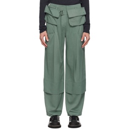 Green Belted Cargo Pants 241666M188000