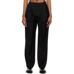 Black Low Rise Trousers 231666F087012