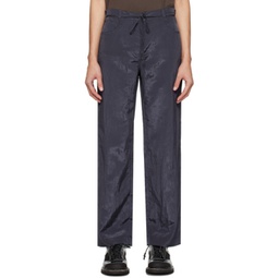 Navy Crinkled Trousers 241666M191003