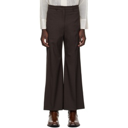 Brown Wide Trousers 241666M191001