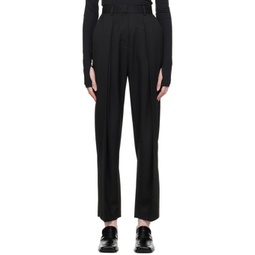 Black Double Tuck Trousers 222666F087008