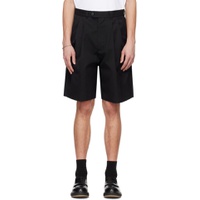 Black Pleated Shorts 241025M193004