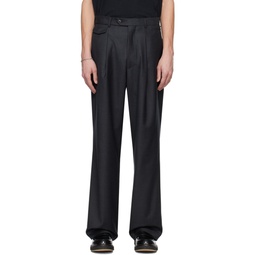 Gray Wide Trousers 241025M191004