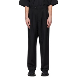 Black Wide Trousers 241025M191002