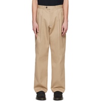 Beige Pleated Trousers 241025M191003