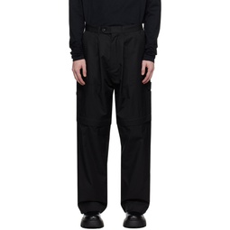 Black Zip Panel Trousers 232025M191003
