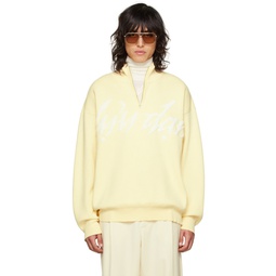 SSENSE Exclusive Yellow Half Zip Sweater 231331M202001