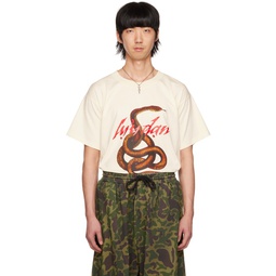 Off White Knotted Snake Oversized Concert T Shirt 222331M213005