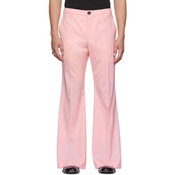 Pink 70s Bellbottom Trousers 221331M191009