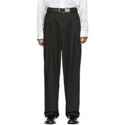 Black Pleated 80s Trousers 222331M191001