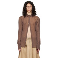 Brown Slim Shirt 231388M192003