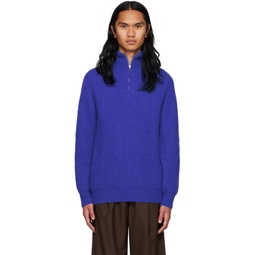 Blue Turtleneck Sweater 222048M202001