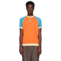 Orange Colorblocked T Shirt 222048M213000