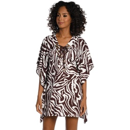 Womens La Blanca Fierce Lines Lace-Up Caftan