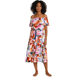 La Blanca Floral Rhythm Off-the-Shoulder Dress