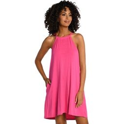 Womens La Blanca Draped Darline High Neck Dress