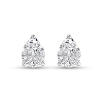 lab grown 1/4 ctw pear shaped solitaire diamond earrings in 14k white gold