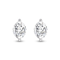 lab grown 1/2 ctw marquise solitaire diamond earrings in 14k white gold