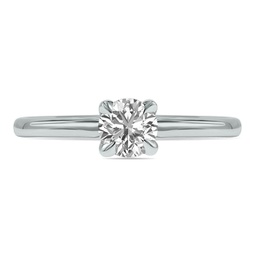 lab grown 1/2 carat diamond solitaire ring in 14k white gold (f-g color, vvs1-vvs2 clarity)